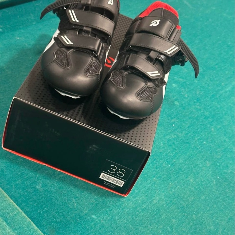 Peloton Black and Red Women's Cycling Sneakers